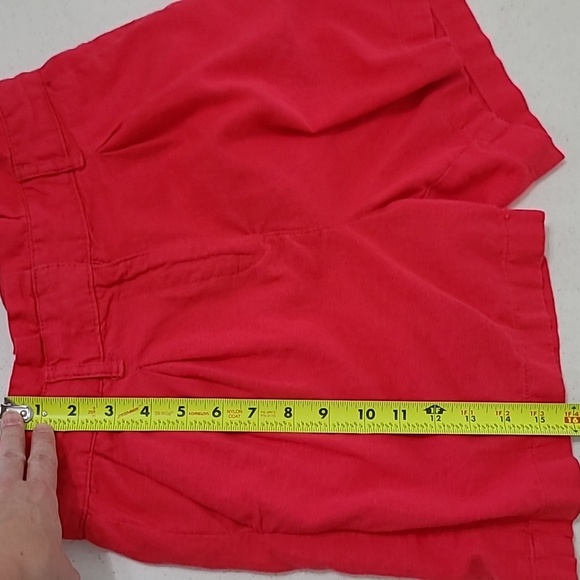 Crown & Ivy Fuchsia Linen Blend Paper Bag Waist Shorts size 4 - Picture 7 of 9
